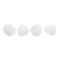 20pcs John Bead 2in White Round Pom Poms for Crafts DIY Art Creative School Projects Party Favors Decorations Supplies