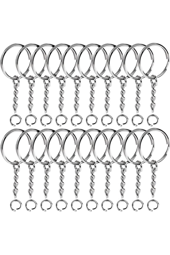20pcs Key Chain Rings Keychain Rings Bulk, Keychain Making Supplies Kit Keychain Rings for Crafts DIY 1 inch Key Chain Ring Keychains for Car Keys