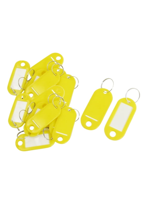20pcs Key ID Tags Name Card Labels Keyring Keychain Yellow