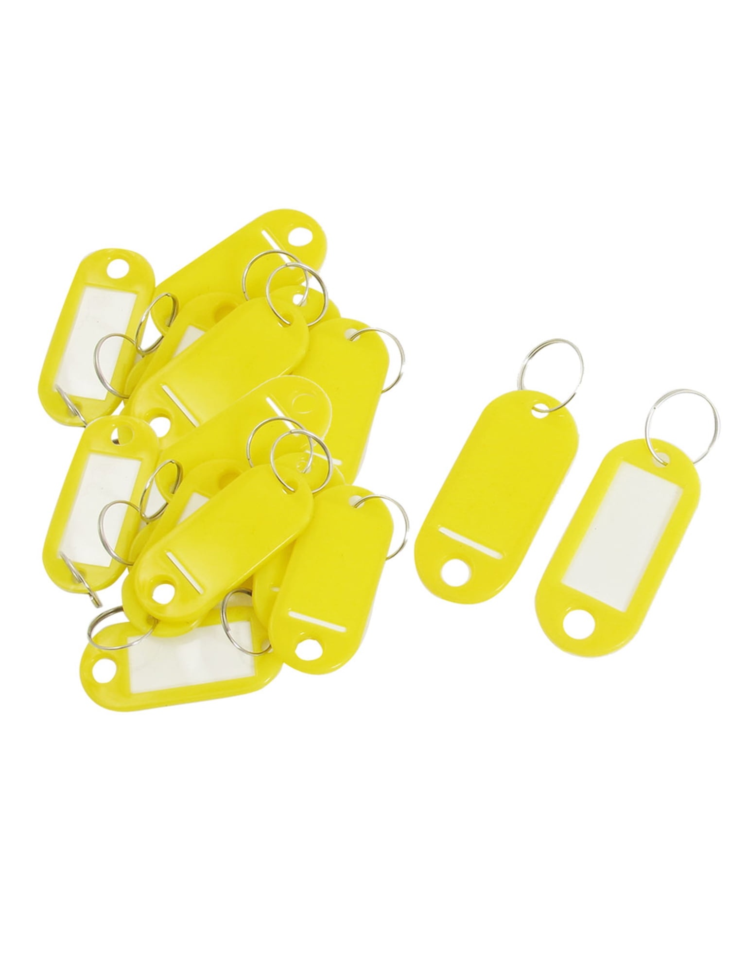 20pcs Key ID Tags Name Card Labels Keyring Keychain Yellow