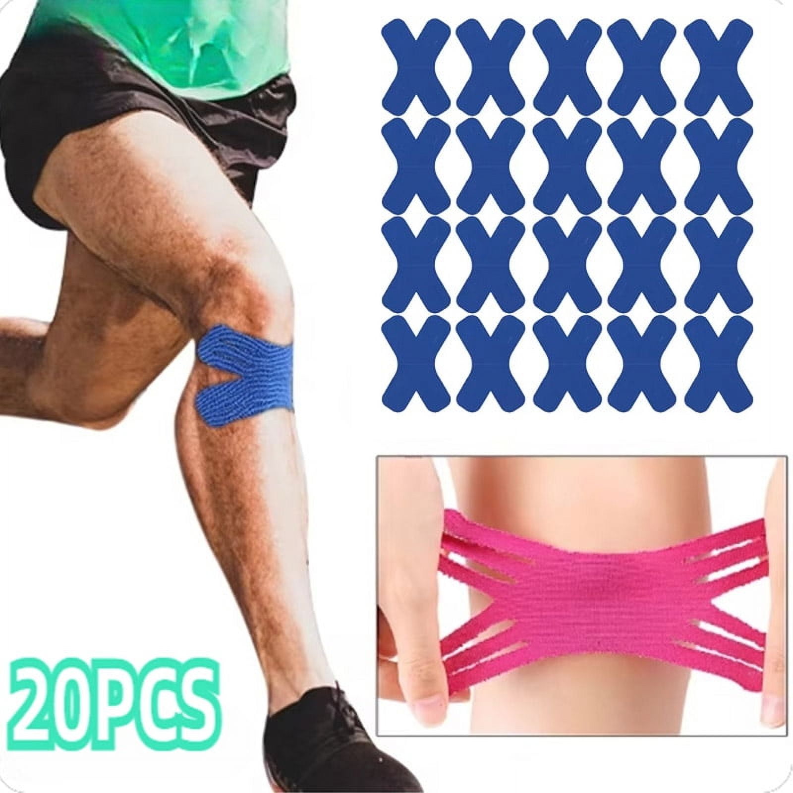 20pcs Kinesiology Tape Elastic Therapeutic Sports Tapes for Knee Shoulder and Elbow, Waterproof Athletic Physio Muscles Strips