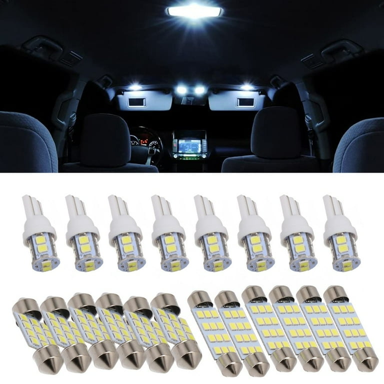 20-Piece LED Interior Bulbs Kit For Car Trunk Dome License Plate – 6500K Cold White