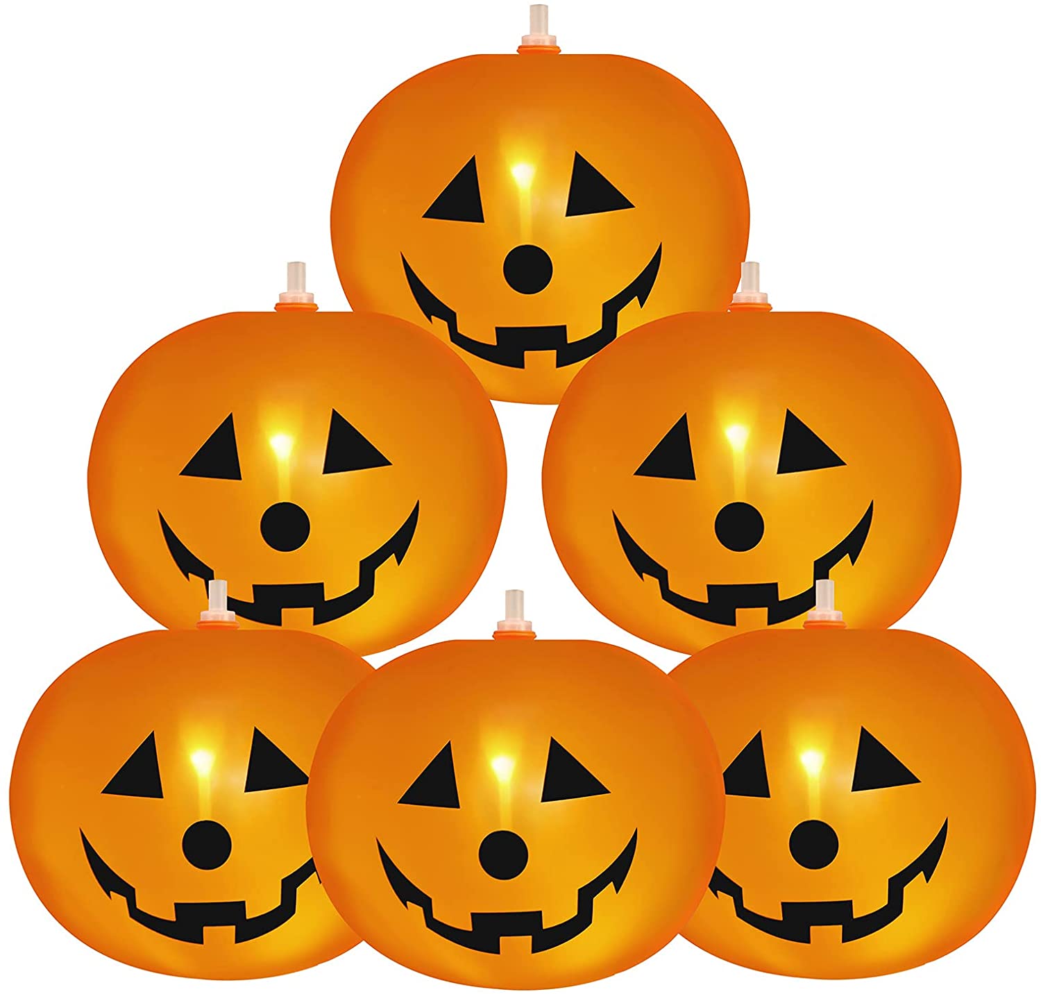 20pcs LED Light Up Inflatable Balloon Pumpkin Balloons Scary Halloween