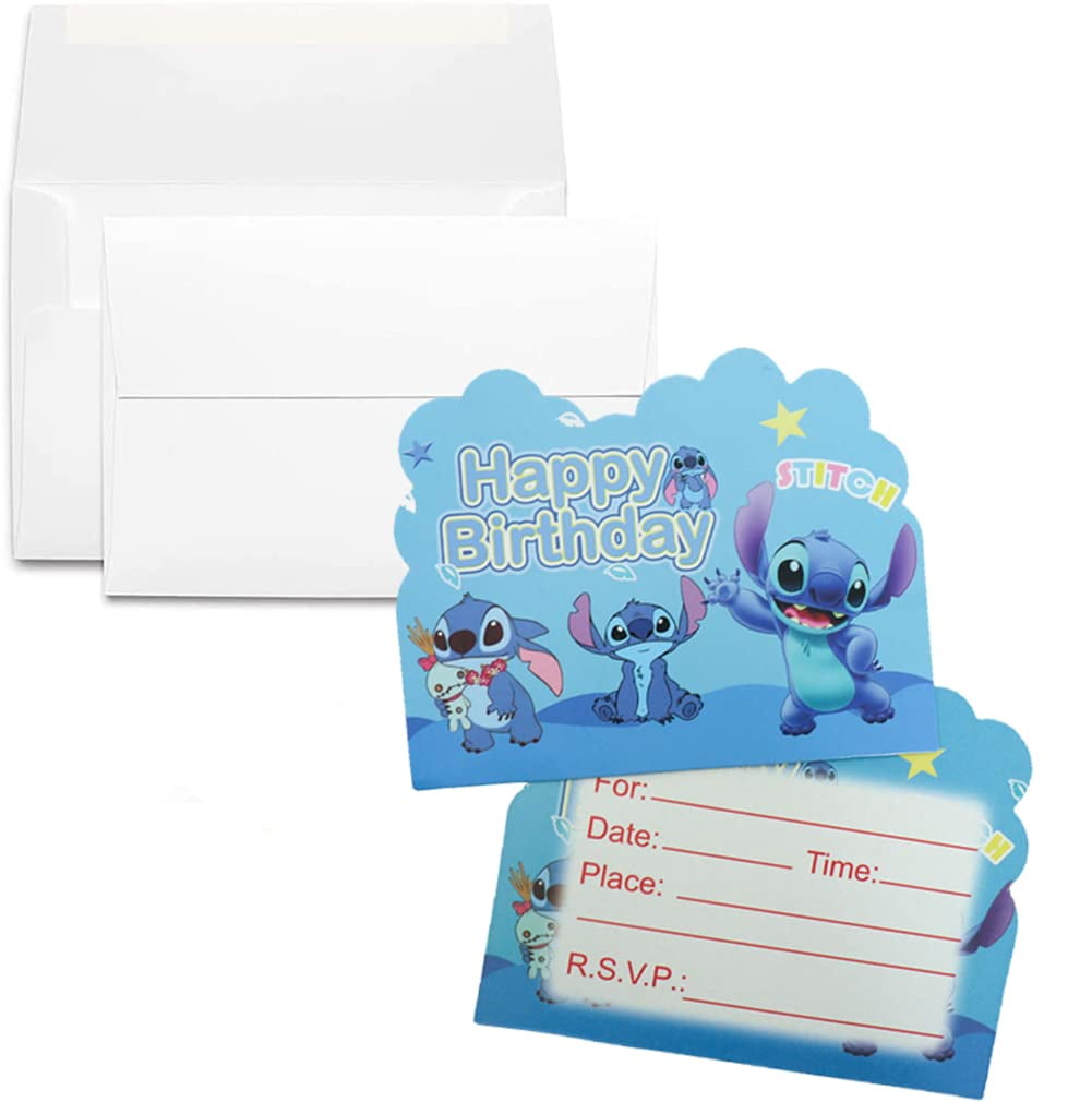 Lilo & Stitch Invitation RSVP Invite Cards 24 PCs New