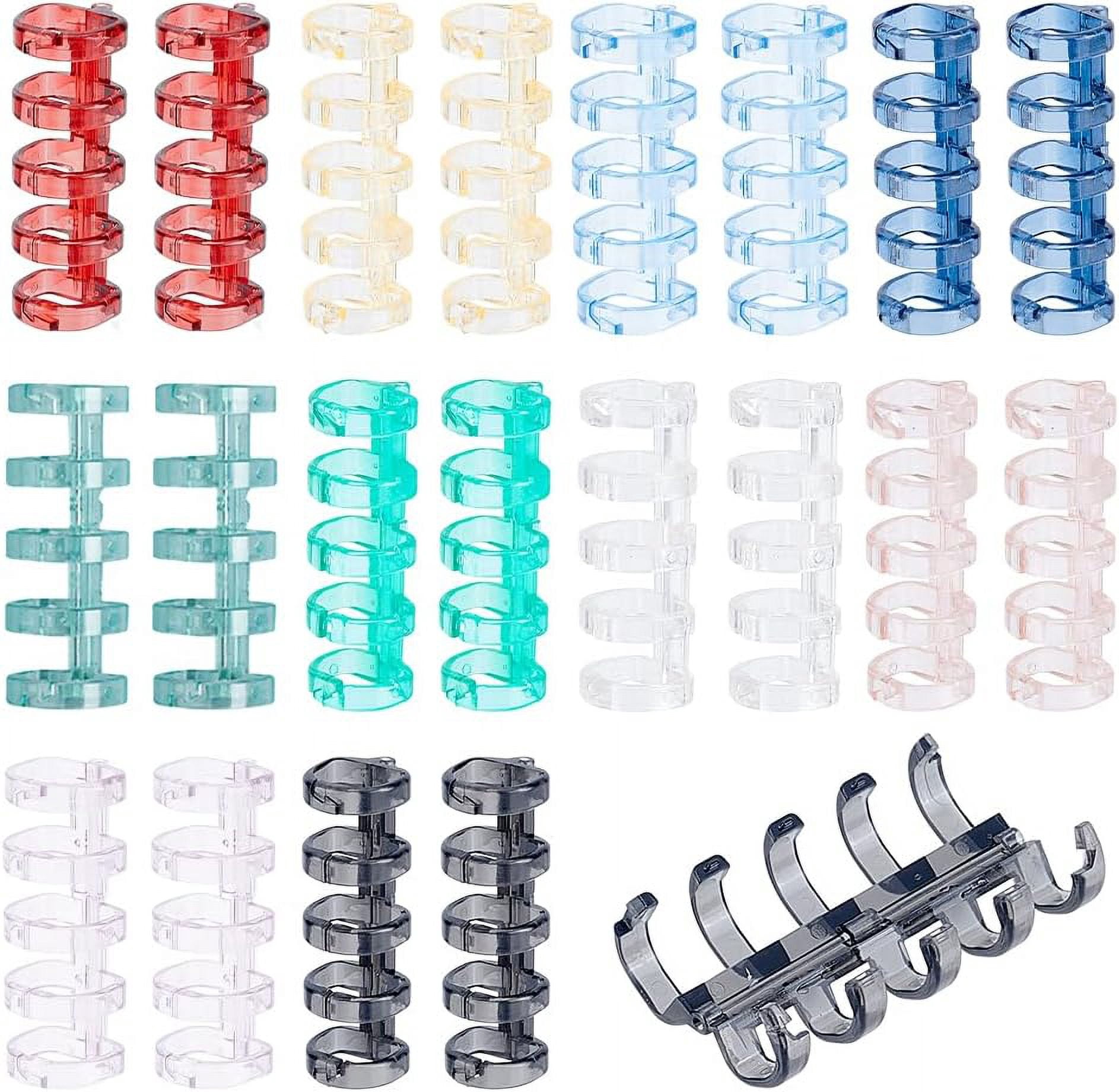 20pcs Loose Leaf Binders 10 Colors 5-Ring Book Rings Translucent ...