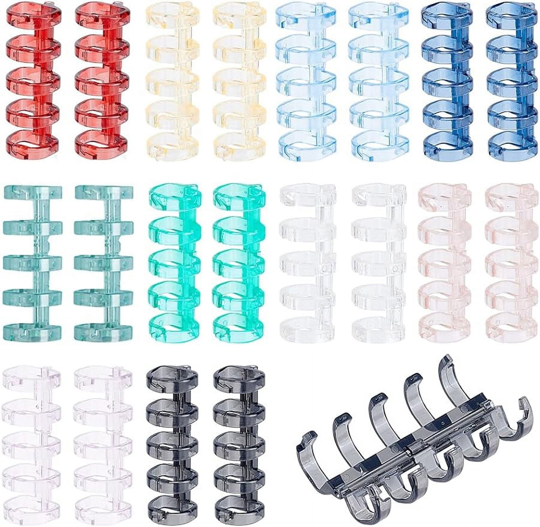 Translucent Linking Rings 20pcs Loose Leaf Binders 5-Ring Snap Split Book Rings Translucent ...