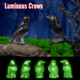 thumbnail image 1 of 20pcs Luminous Crows Halloween Home Decorations Resin Mini Crow Fairy Garden Minitures Desk Decorative Figurines Home Decor, 1 of 4