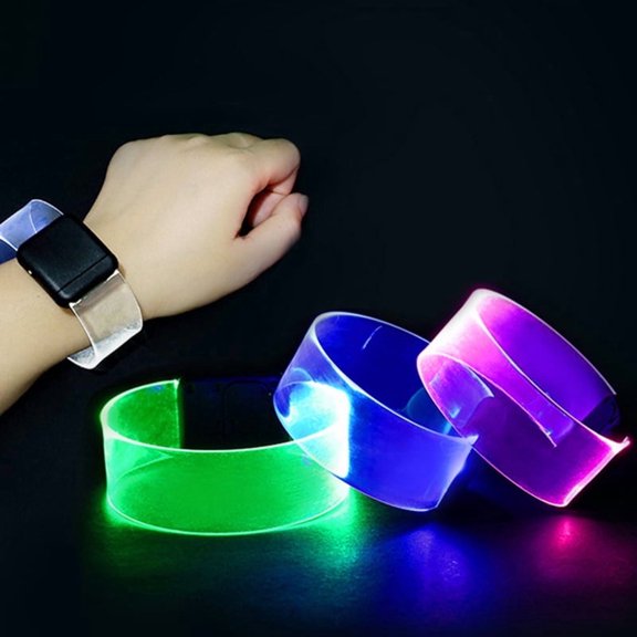 20pcs Luminous LED Bracelets Button Control 3 Flashing Modes Glow Bracelet Wristbands Outdoor Sports Armband Wedding Party