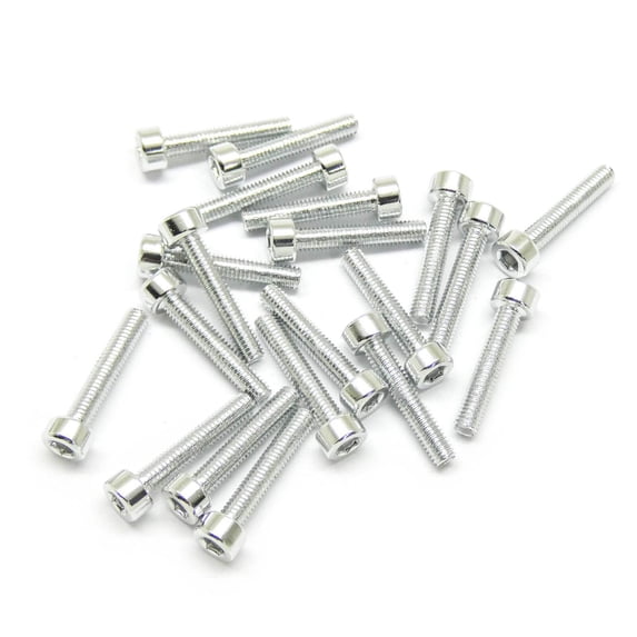 20pcs M3x16mm Socket Head Cap Screws Anodized 6063 Aluminum Hex Socket (Silver)