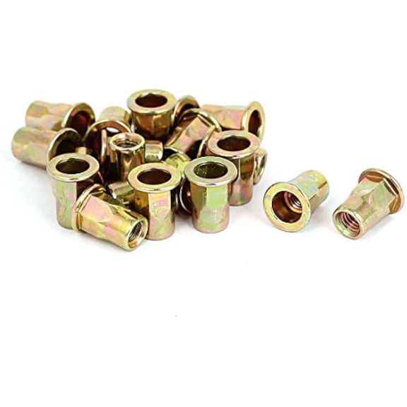 20pcs M6x15mm Half Hex Body Flat Head Blind Rivet Nuts Nutserts Fasteners (Pack of 20)