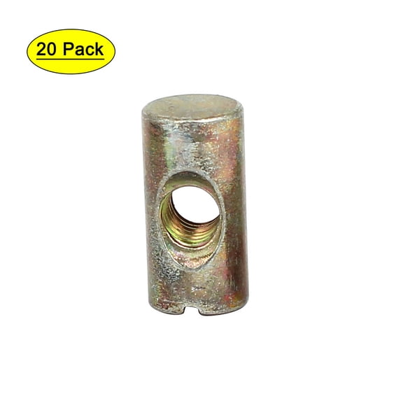 20pcs M6x20mm Bolt Cross Dowel Slotted Furniture Nut for Beds Chairs