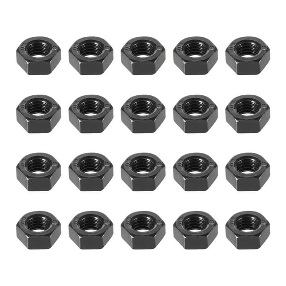 20pcs M8 Metric Carbon Steel Grade 8.8 Hexagon Hex Nut Black