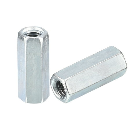 20pcs M8x12x30mm Coupling Nuts - Galvanized Carbon Steel Hex Threaded Rod Coupler for Furniture, Electronic, Industrial