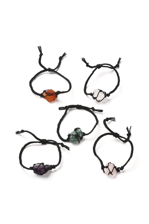 20pcs Macrame Pouch with Mixed Bead Bracelets 1/8 inch(0.3cm) wide Inner Diameter: 5/8~2-1/2 inch (1.5~6.5cm)