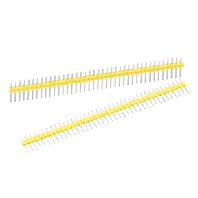 20pcs Male Pin Header,40 Pin 2.54mm Straight Single Row Breakable Header Connector,PCB Pin Strip,Yellow