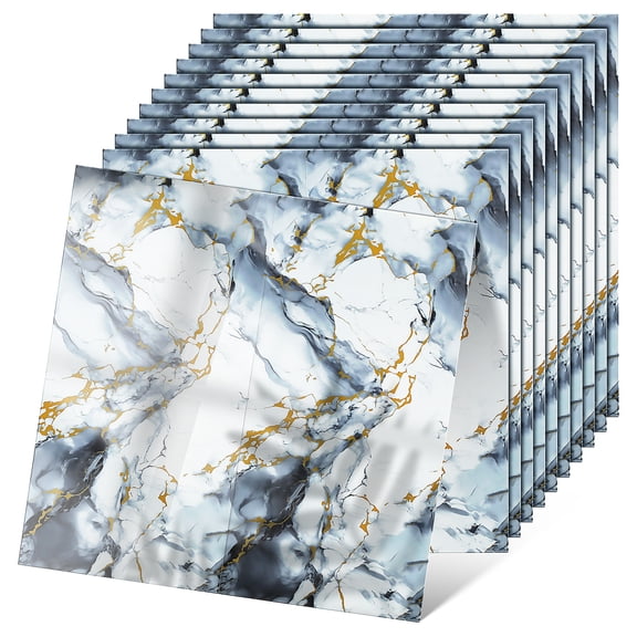 20pcs Marble-Effect Peel and Stick Wall Panels, Self-Adhesive PVC Foam Wall Panels for Kitchen Backsplash, Bathroom, 11.8" x 23.5"