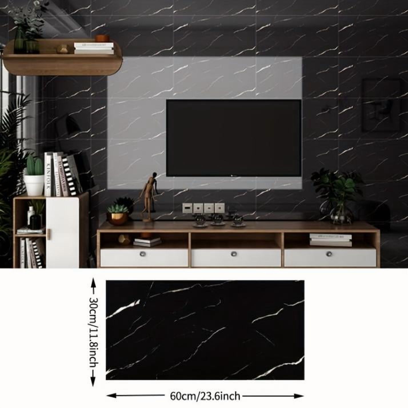 20pcs Marble Peel and Stick Waterproof Wall Panels Heat-Resistant ...