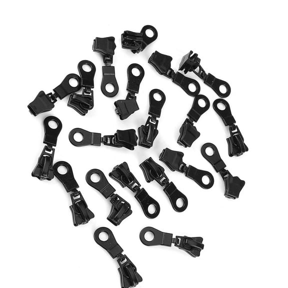 20pcs Metal Alloy Zipper Sliders Size #5 Zip Fastener Repair Replacement Kit (Black)