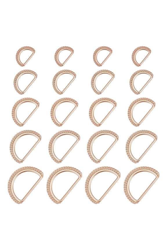20pcs Metal D-Rings Buckles 23/29/41/47/53 D-Shape Buckle Clips Webbing Belts Buckle Purse Shoulder Strap Connect Ring DIY Hardware Accessories for