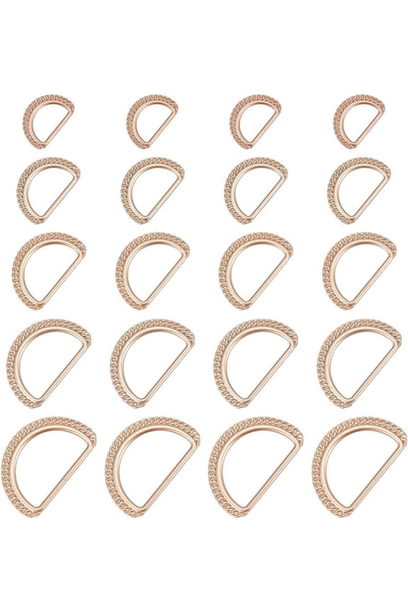 20pcs Metal D-s Buckles 23/29/41/47/53 D-Shape Buckle Clips Webbing Belts Buckle Purse Shoulder Strap Connect Hardware Accessories for Keychains Belts Dog Leash