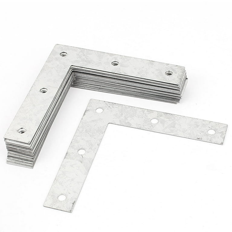 20pcs Metal Flat Corner Braces L Shaped Angle Brackets Plate Silver Tone
