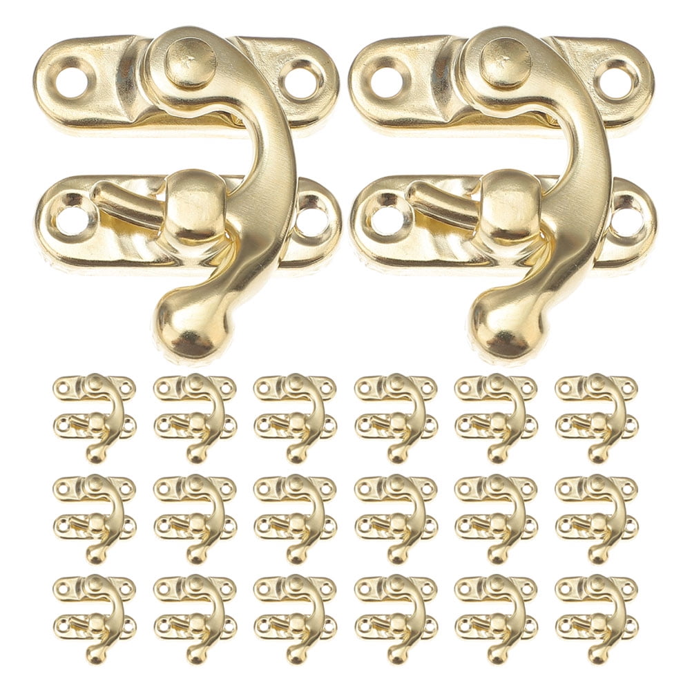 ZIUZI Small Antique Black Hasp Latches - 2 Pack Decorative Hook Clasps For Jewelry Boxes, Cabinets & Craft Projects