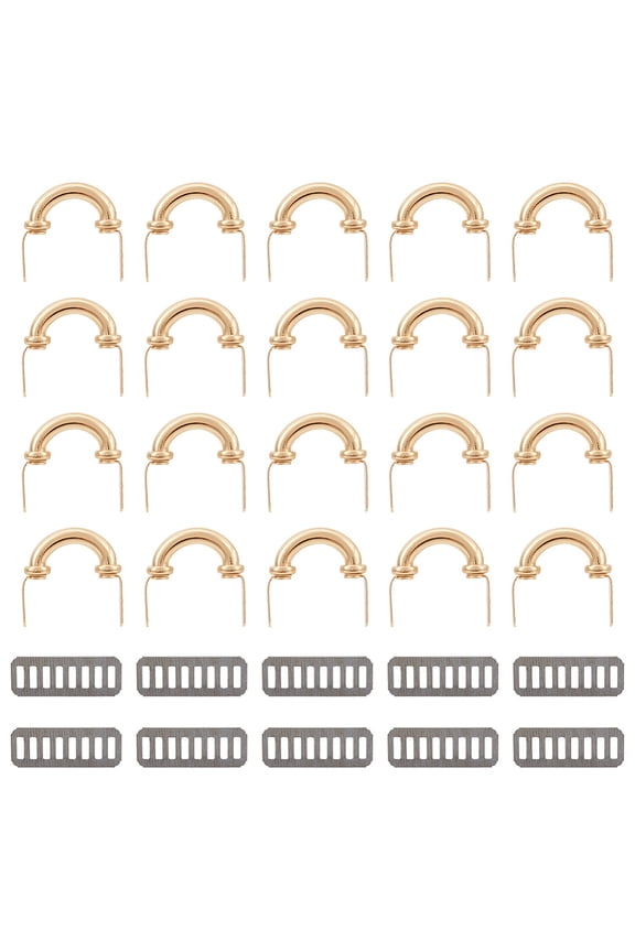 20pcs Metal Purse Suspension Clasp Arch D Ring Bag Chain Link Clip Buckles Handbag Connector with Gasket Detachable Metal Side Clip Bag Buckle