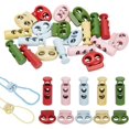 thumbnail image 1 of 20pcs Metal Toggle Spring Stoppers Double Hole Cord Locks Colorful Ends Fastener Drawstring Slider Toggle Buckles Colorful, 1 of 9