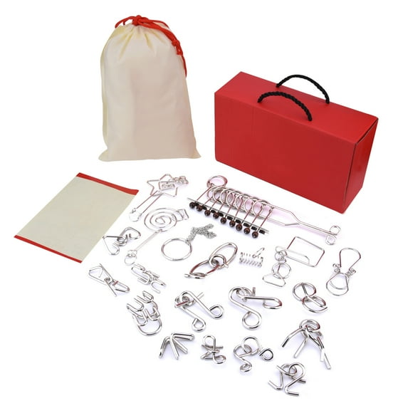 20pcs Metal Wire Puzzles Set Puzzle Mind Brain Teasers Training Educational Toys Wire Puzzle