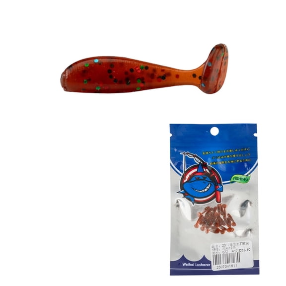 20pcs Micro T-Tail Soft Fishing Lures Ultralight Paddle Tail Swimbaits for Panfish Trout Crappie Bass Perch Bionic Finesse Gear for Rivers and Lakes