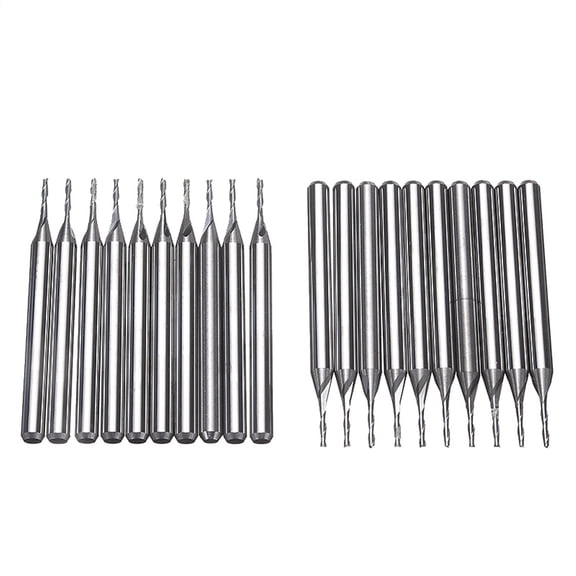 20pcs Milling Cutter Bit Set CNC Straight Shank 2 Flutes End Mill Tungsten Steel Milling Metal Cutter Wood Cutting Tools