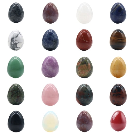 20pcs Mineral Crystal Assortments Easter Eggs Healing Crystals Gemstones Statue
