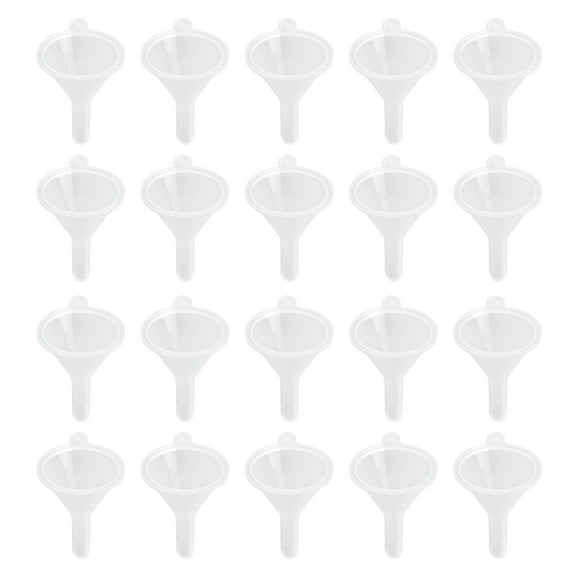 20pcs Mini Funnel Set Clear Plastic Funnels for Perfume Essential Oil Sand Art Laboratory Bottle
