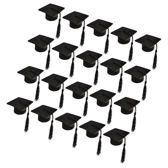 20pcs Mini Graduation Cap Hat Bottle Toppers for Graduation Party Wine Bottle Decor