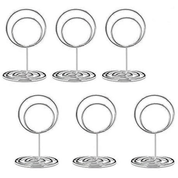 20pcs Mini Place Card Holders, Cute Table Number Holders, Classy Table Card Holder Table Picture Stands, Elegant Wire Photo Holder Menu Memo Clips, Idea for Wedding, Anniversary Party（Silver