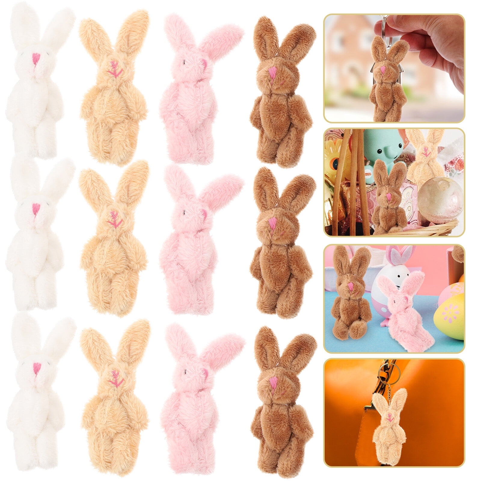 20Pcs Mini Plush Rabbit Tiny Joint Rabbit Small Bunny Doll Bunny ...