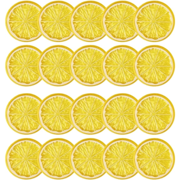20pcs Mini Simulation Fruit Lemon SlicesFake Artificial Plastic Fruit Model Decorative Wedding Ornament Festival DecorationPhotography PropsBasket Display Filler Fruit (Yellow)
