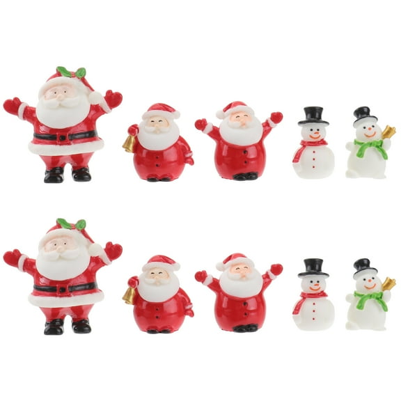 20pcs Miniature Christmas Decorations Resin Snowman Figurines For Diy Crafts And Doll House Decor For Xmas Party And Desktop Decoration