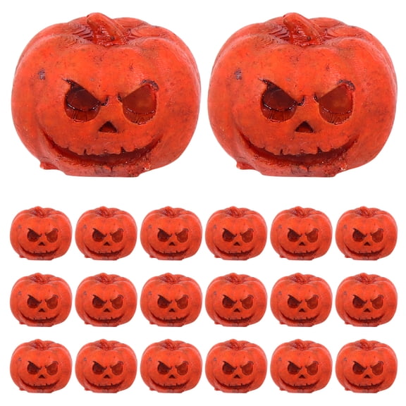 Toyandona 20Pcs Small Orange Pumpkin Ornaments for Tsgiving and Seasonal Decoration