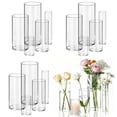 thumbnail image 1 of 20pcs Modern Glass Cylinder Vase, Mibote Floral Vase for Home Decor, Wedding Party Decor with Wide Mouth, 1 of 7