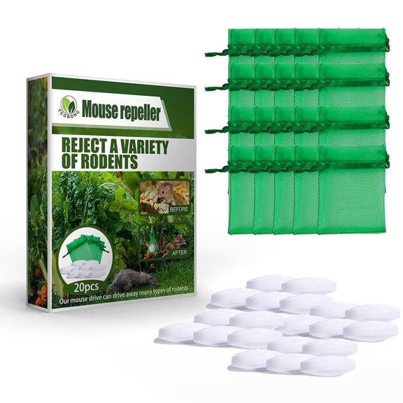 20pcs Mouse Rodent Repellent, Natural Mouse Repellent Peppermint Oil for Mice, Rats, Squirrels, Spiders and Pests, Keeps Pests Away Effectively from Garden & Home