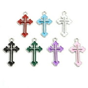 20pcs Multi-Colored Cross Enamel Charms Trendy Lolita Trinkets Accessories for DIY Bracelet Necklace Choker Earrings Keychain