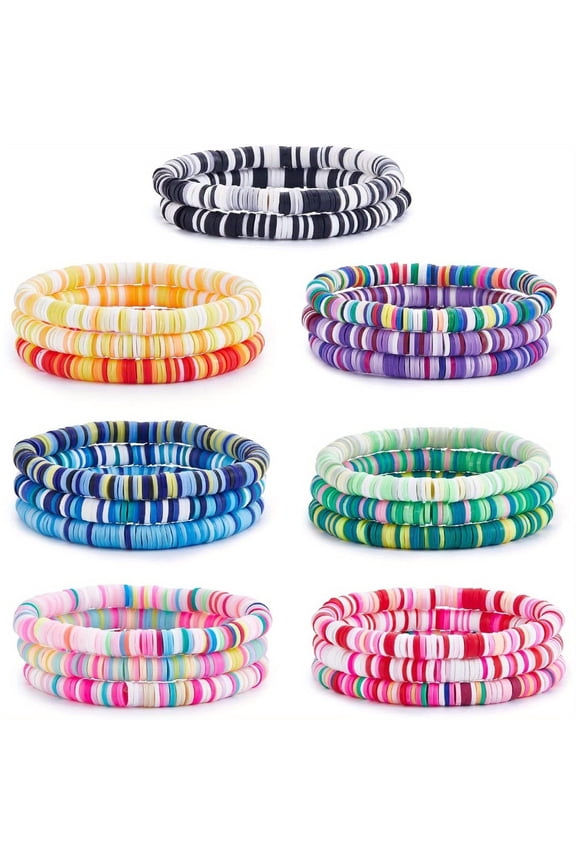 20pcs Multi-layer Stackable Friendship Bracelets, Surfer Bracelets Set, Vibrant Bohemian Vacation Style Jewelry Accessories For Casual Wear
