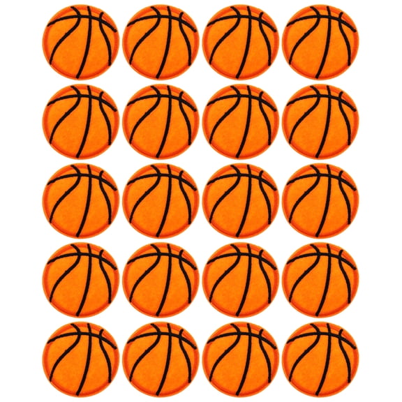 20pcs Multipurpose Sewing Patches Basketball Designed Clothes Patches Clothing Decors (Orange)