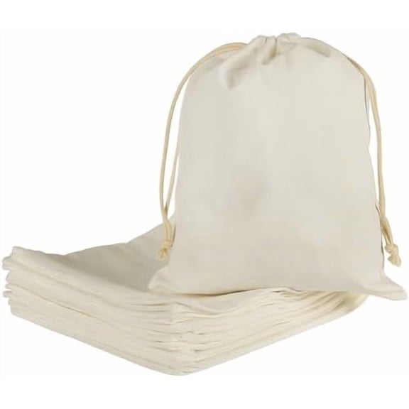20pcs Muslin Bags 8x10 inches, Cotton Drawstring Bag Fabric Gift Pouches Sachet for Jewelry Party Favors Wrapping DIY