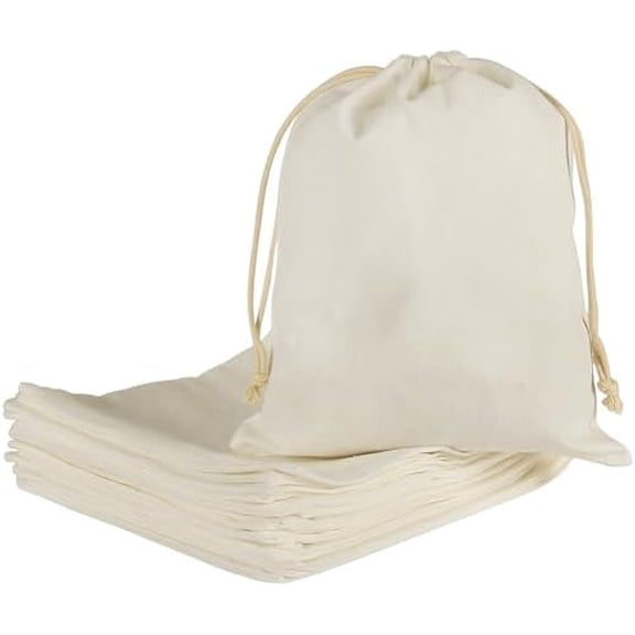 20pcs Muslin Bags 8x10 inches, Cotton Drawstring Bag Fabric Gift Pouches Sachet for Jewelry Party Favors Wrapping DIY