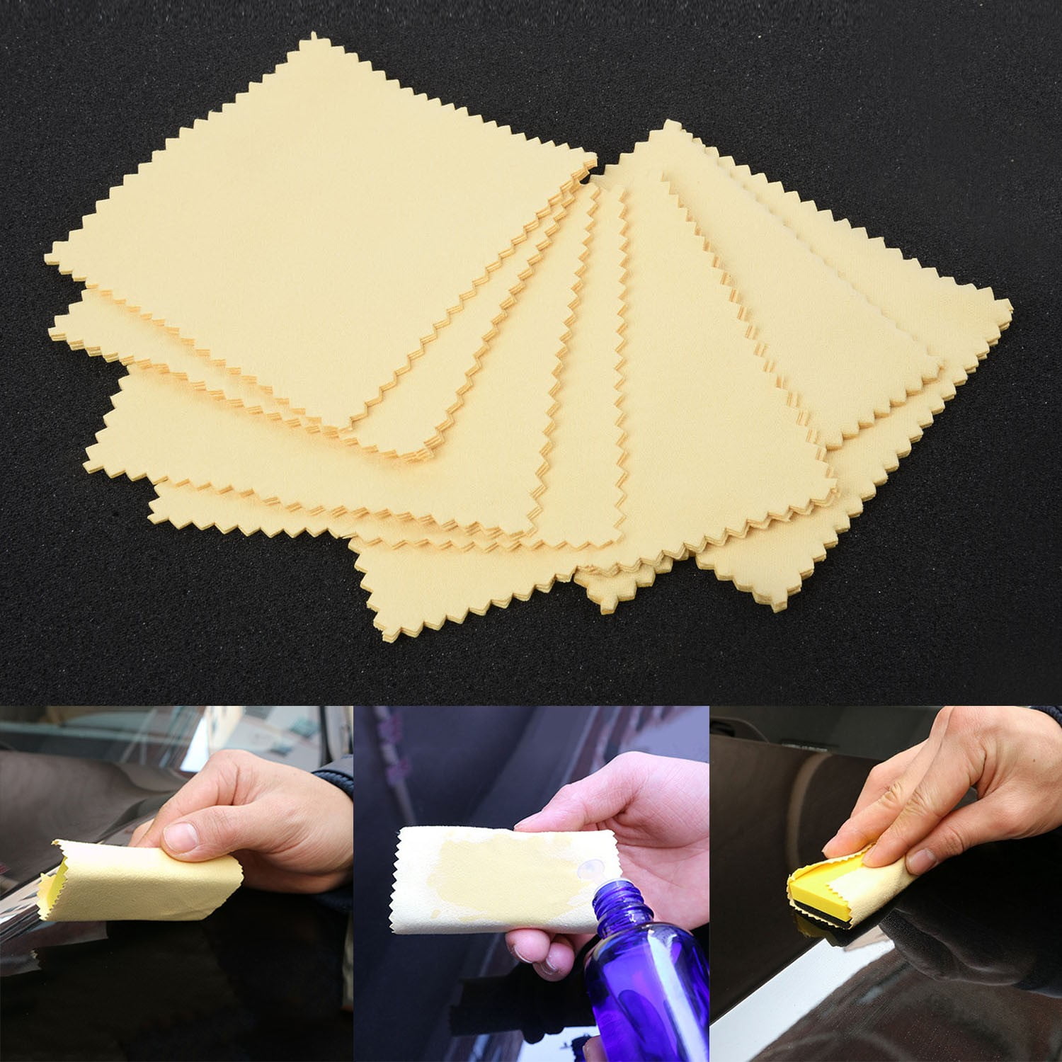 20pcs Nano Ceramic Car Glass Coating Lint-Free Cloth Microfiber Cleaning Cloths