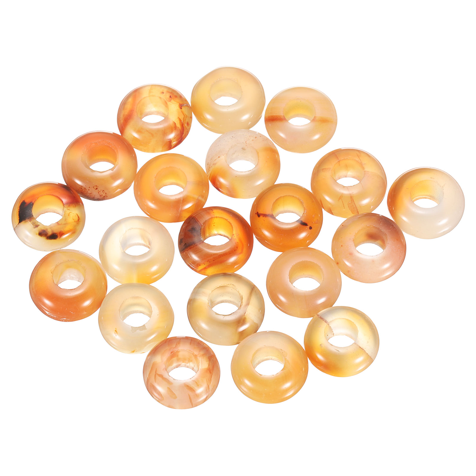 HARFINGTON 20pcs Large Hole Stone Beads – 6x12mm Flat Round Natural Stone Beads For Bracelets, Necklaces & DIY Jewelry Making