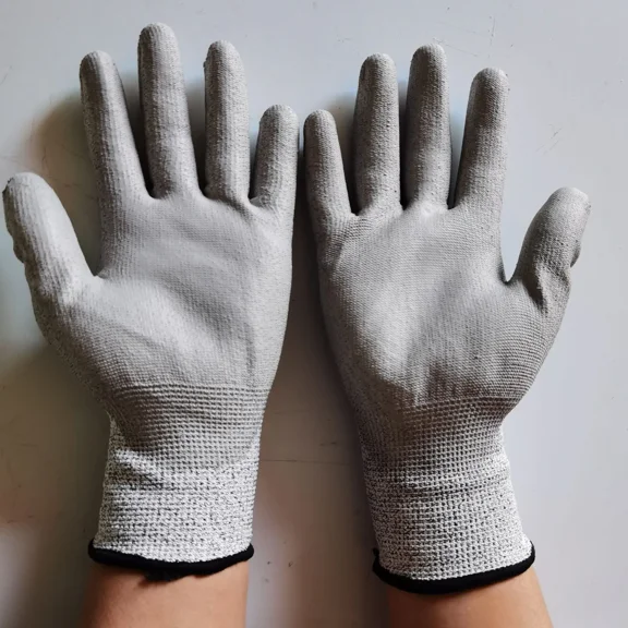 20pcs Needle PU Anti Cutting Gloves Wear-Resistant and Anti Slip Gloves Palm Immersion Gloves