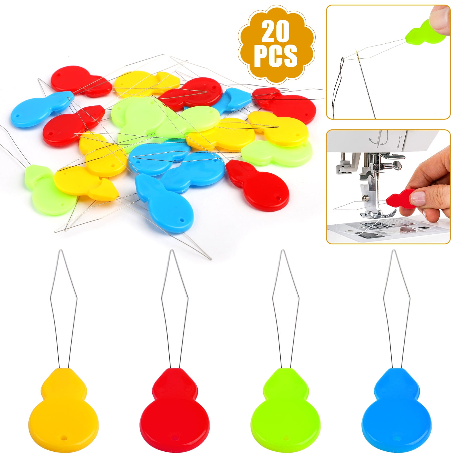 20pcs Needle Threaders, CELECTIGO Durable Household Sewing Tools, Gourd  Shaped Plastic Wire Loop DIY Needle Threader Hand Machine Sewing Tool for